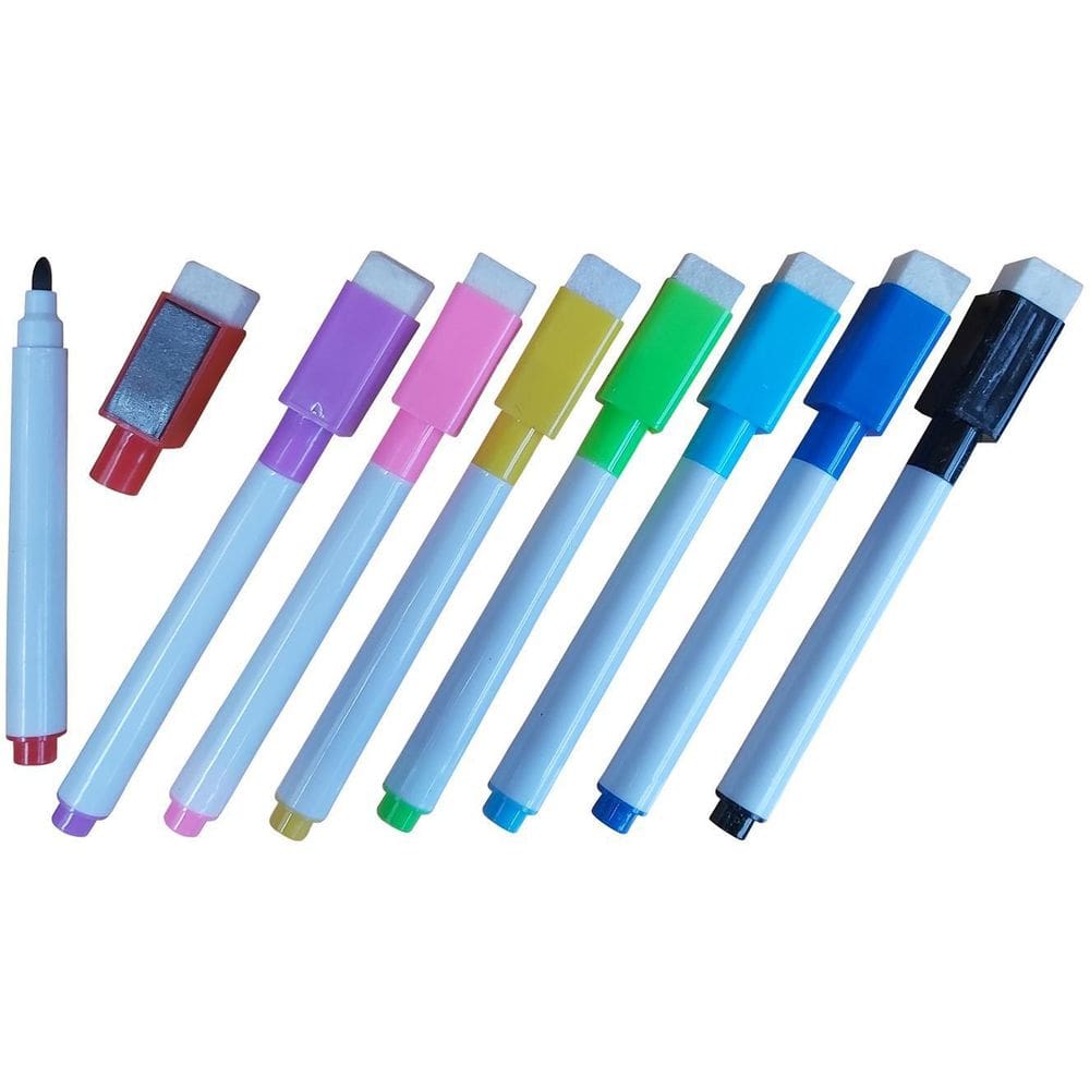 250 Canetas Para Quadro Branco Com Apagador E Imã