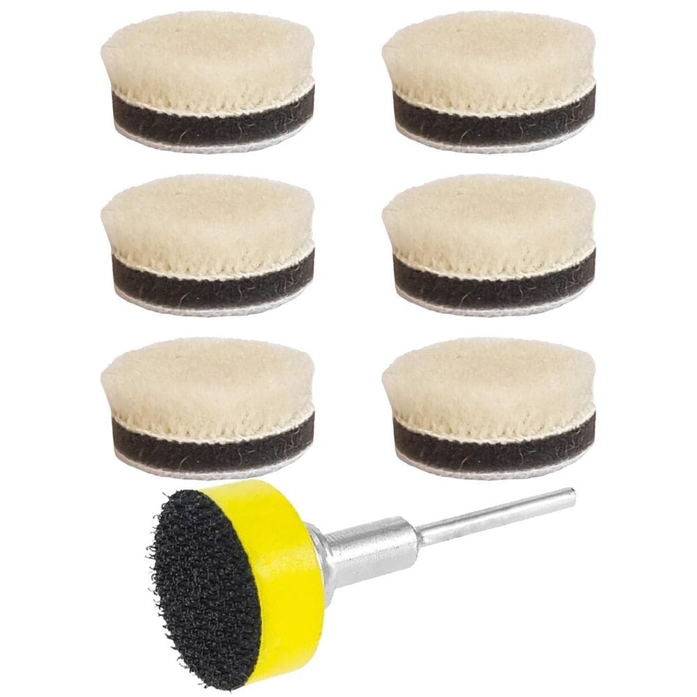 Kit 6 Boinas 25Mm Suporte Haste 3Mm Micro Retífica Polimento