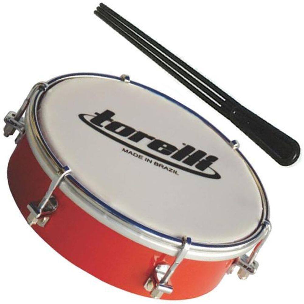 Tamborim Torelli Vermelho Injetado Pele Leitosa Tt-404