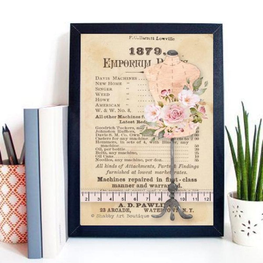 Quadro Retrô Para Atelier De Costura 24X18Cm