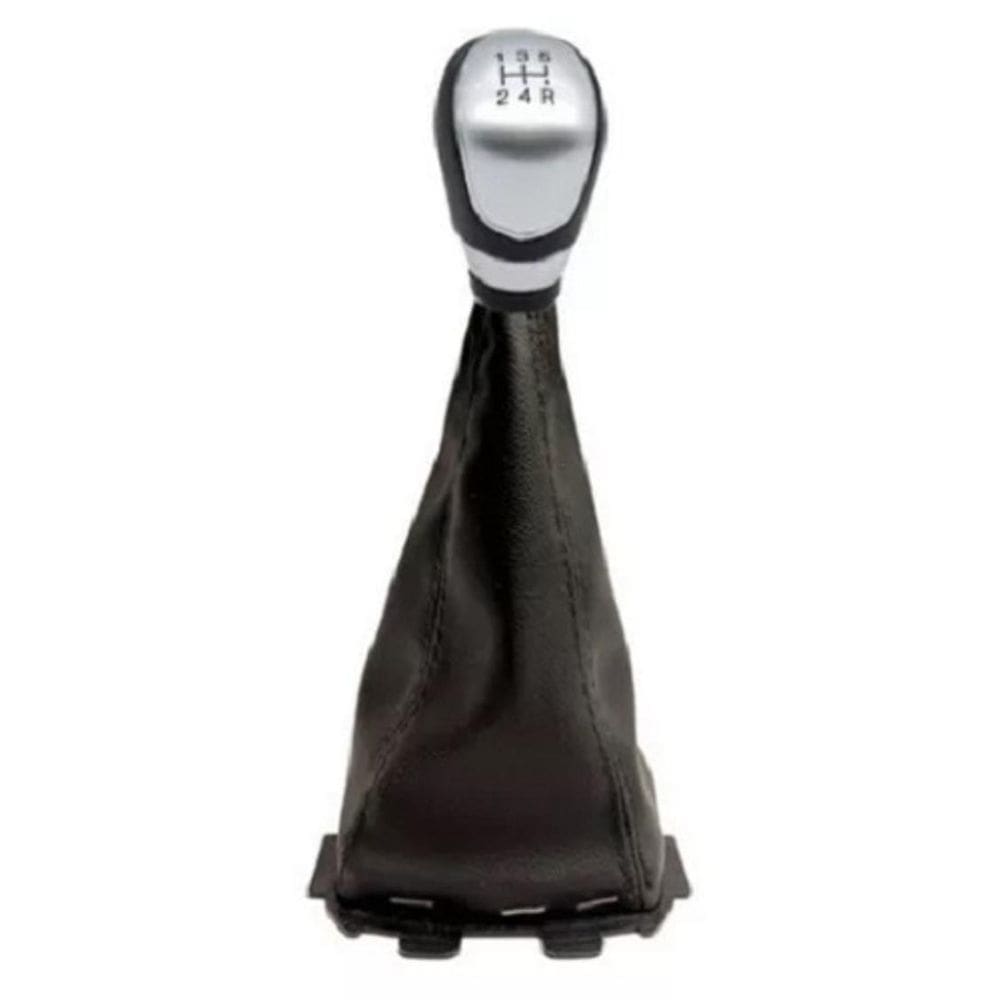 Manopla Bola Prata + Coifa Câmbio Preta Ford Ka 2018 19 2020