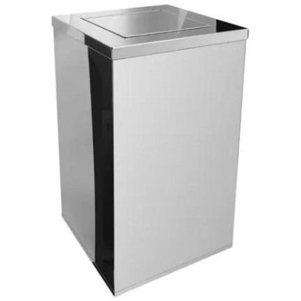Lixeira Quadrada Inox 50 Litros Basculante