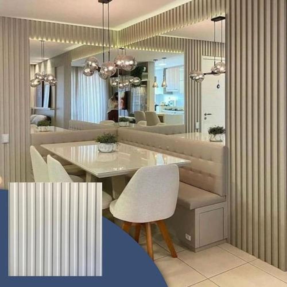 Kit 8 Placas Painel Ripado Revestimento De Parede