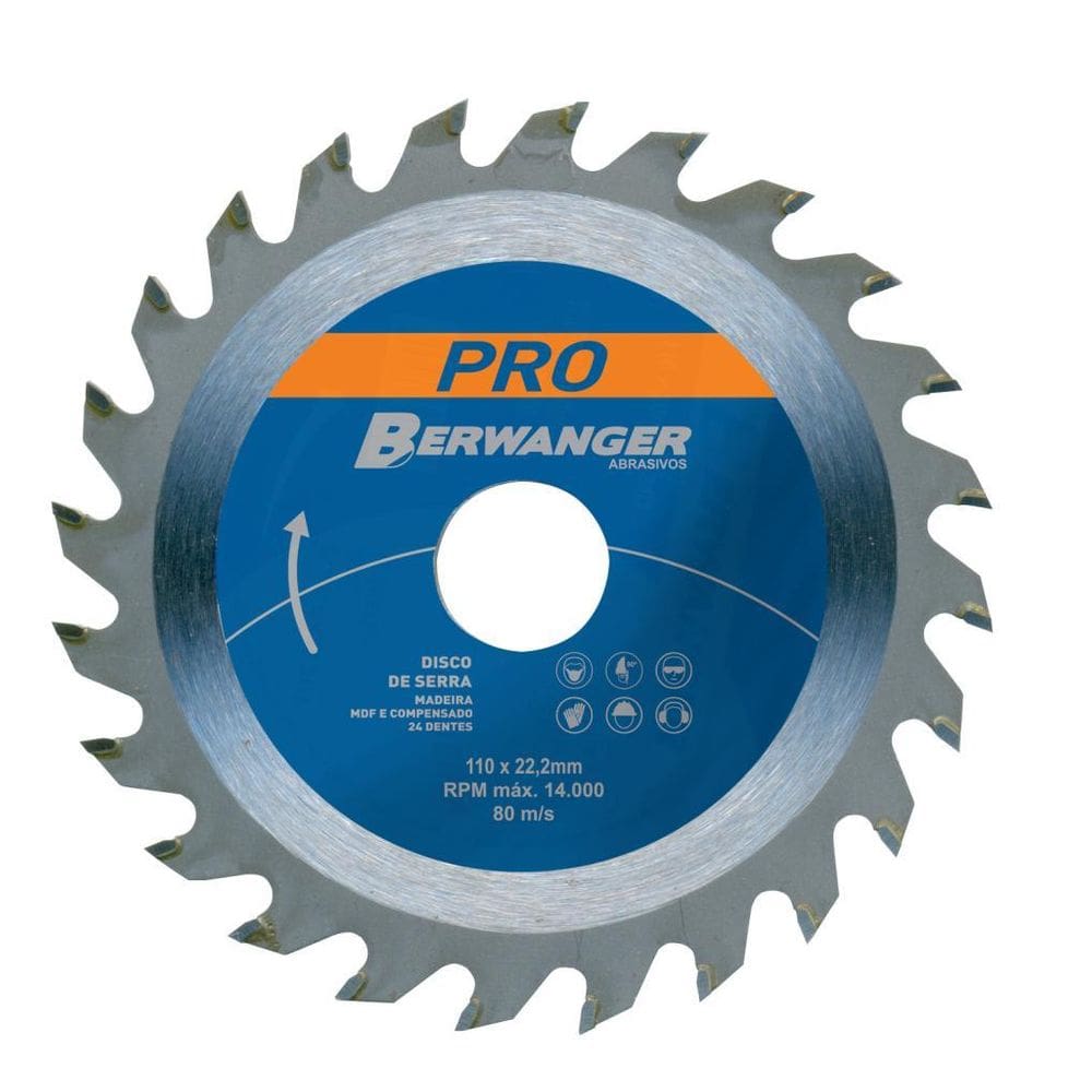 Lâmina De Serra Circular Pro 24 Dentes 110X22Mm - Berwanger