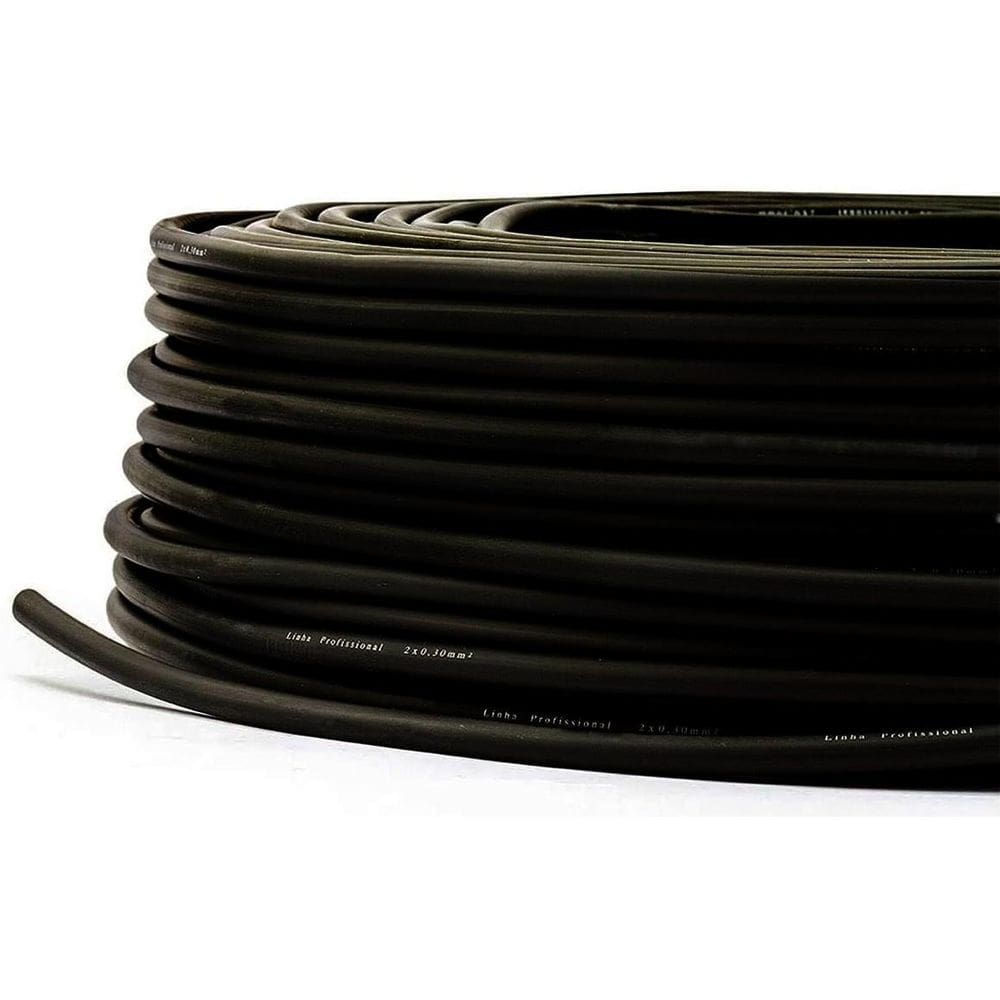 Cabo De Microfone Profissional 2X0,30 Preto - 10 Metros