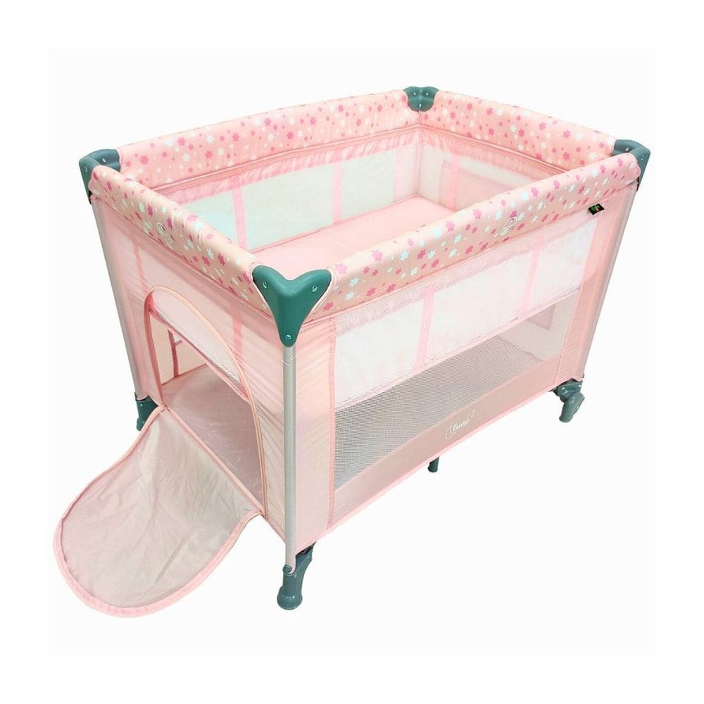 Berço Portátil Infantil Cercado Desmontável Maxi Baby - Rosa