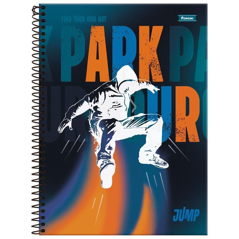 Caderno Univ 10 Matérias 200Fls 200X275 Jump Parkour Foroni