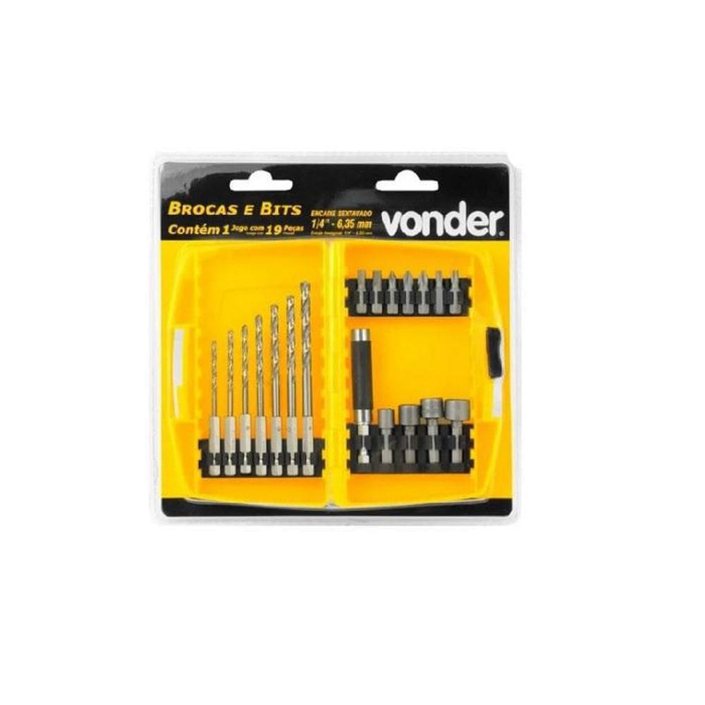 Jogo Combinado Brocas E Bits 19 Peças - Vonder