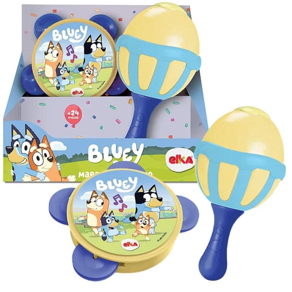 Brinquedo De Instrumentos Maraca E Pandeiro Bluey 1313 Elka