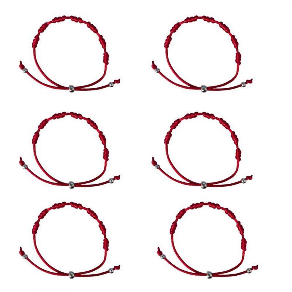 Pulseira Vermelha Kabbalah 7 Nós 6 Unidades