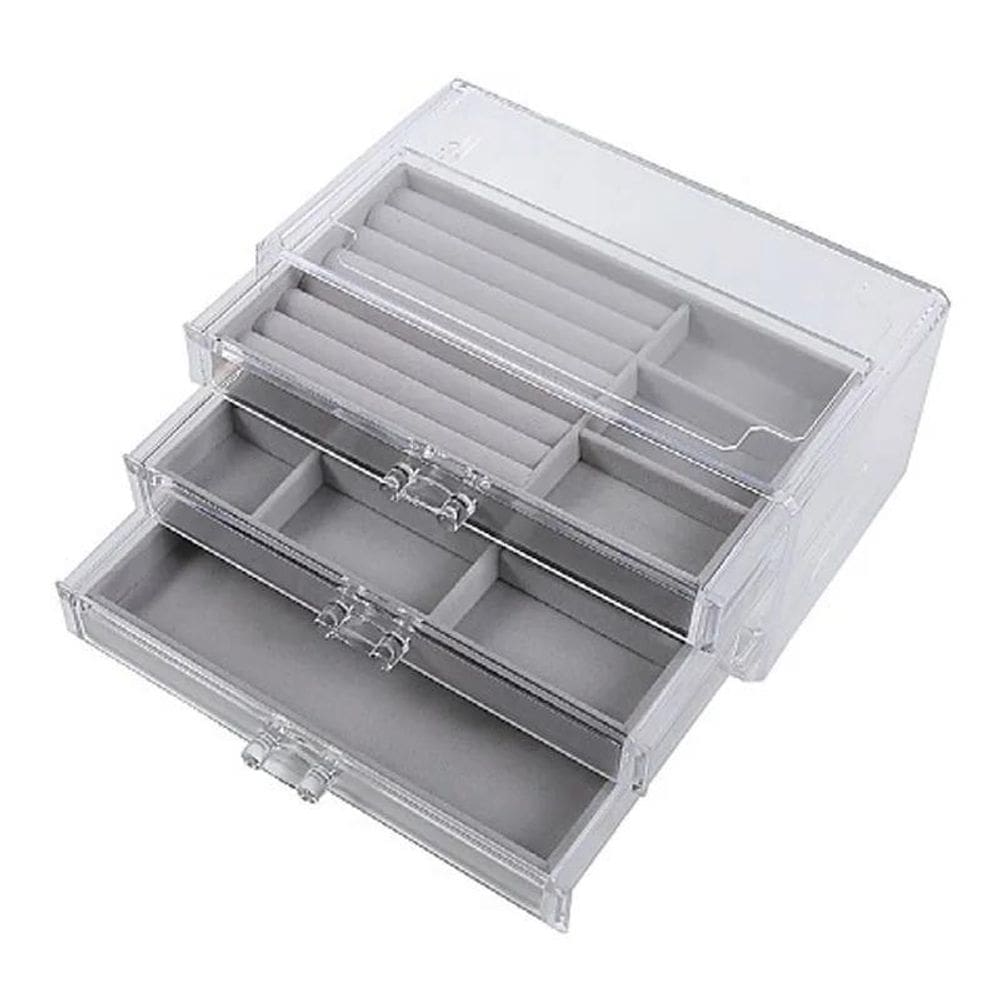 3 Bandejas Porta Joias Veludo Organizadora Bijuterias Luxo