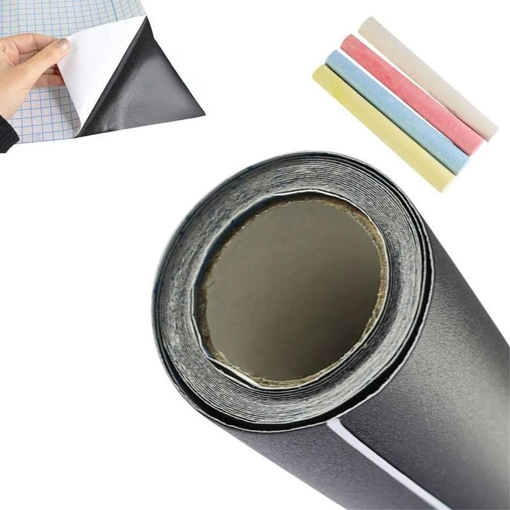 Papel De Parede Autocolante Revestimento Adesivo Preto + Giz