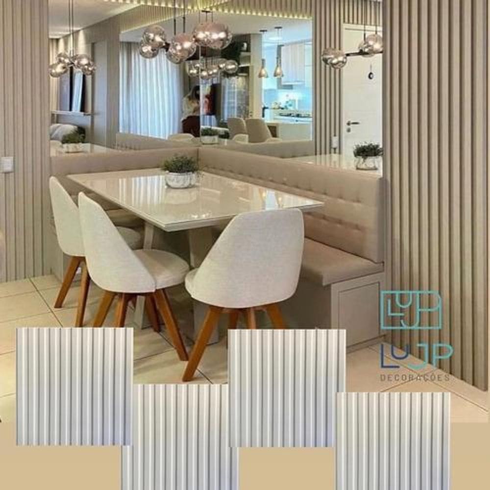 Kit 4 Placas Painel Ripado Revestimento Parede 50Cmx50Cm