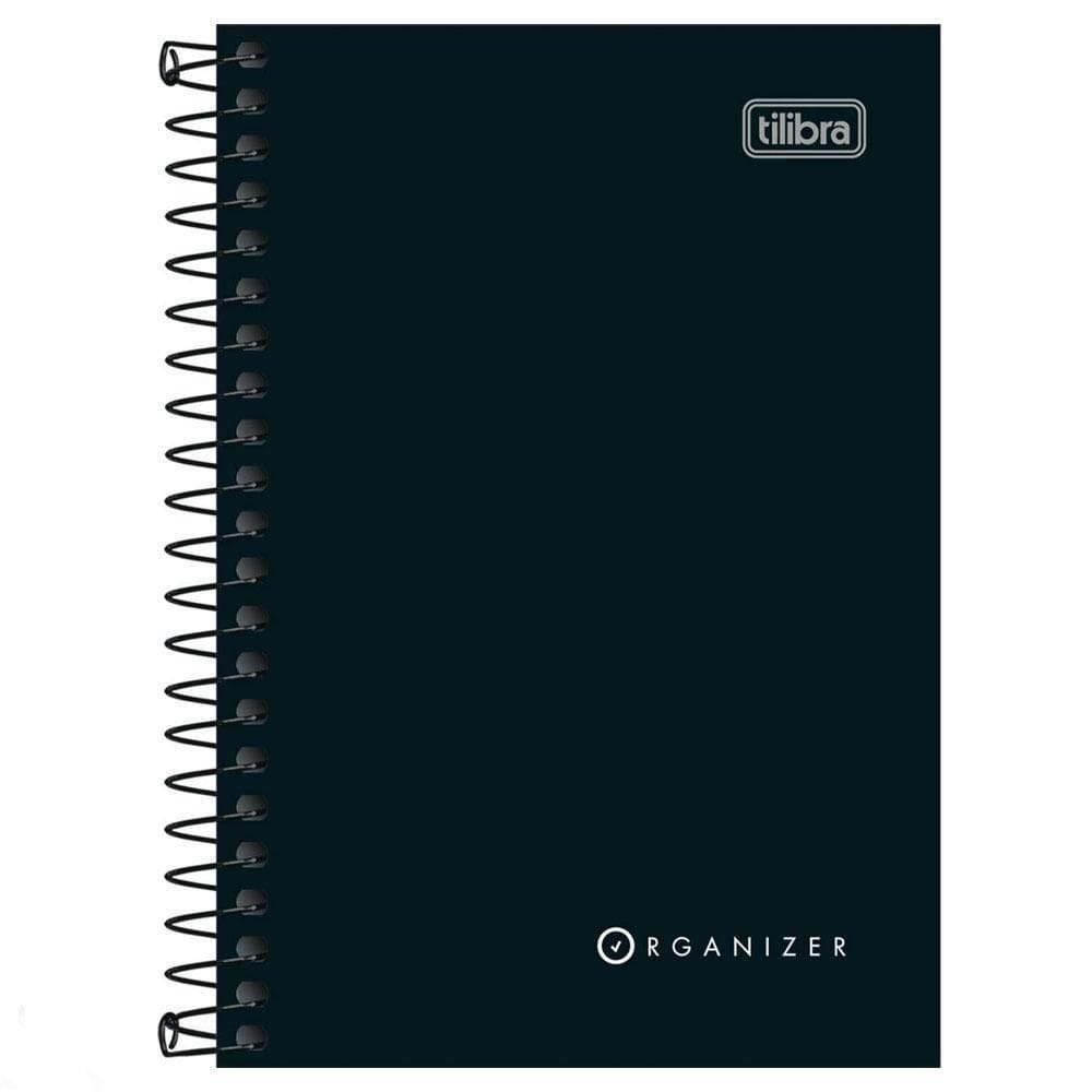 Caderneta 1/8 Espiral 80 Folhas Organizer Preto Tilibra