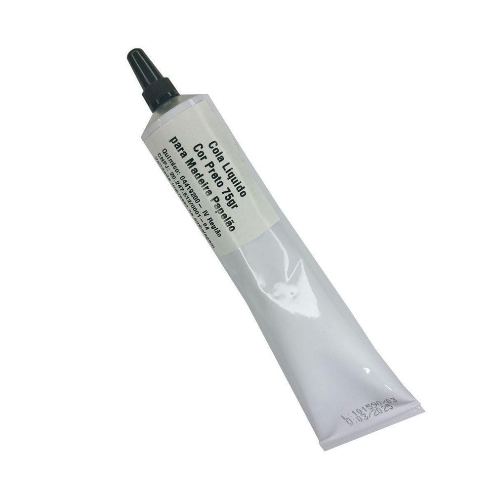 Cola Líquido Cor Preto 75Gr Para Madeira Papelão