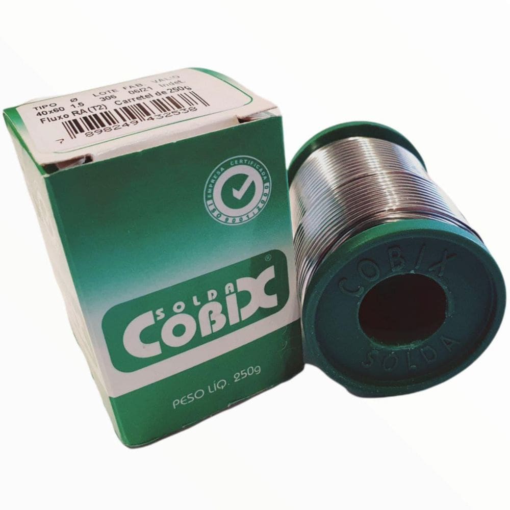 Solda Estanho Cobix 40X60 1.5mm 250g - Carretel com Fluxo