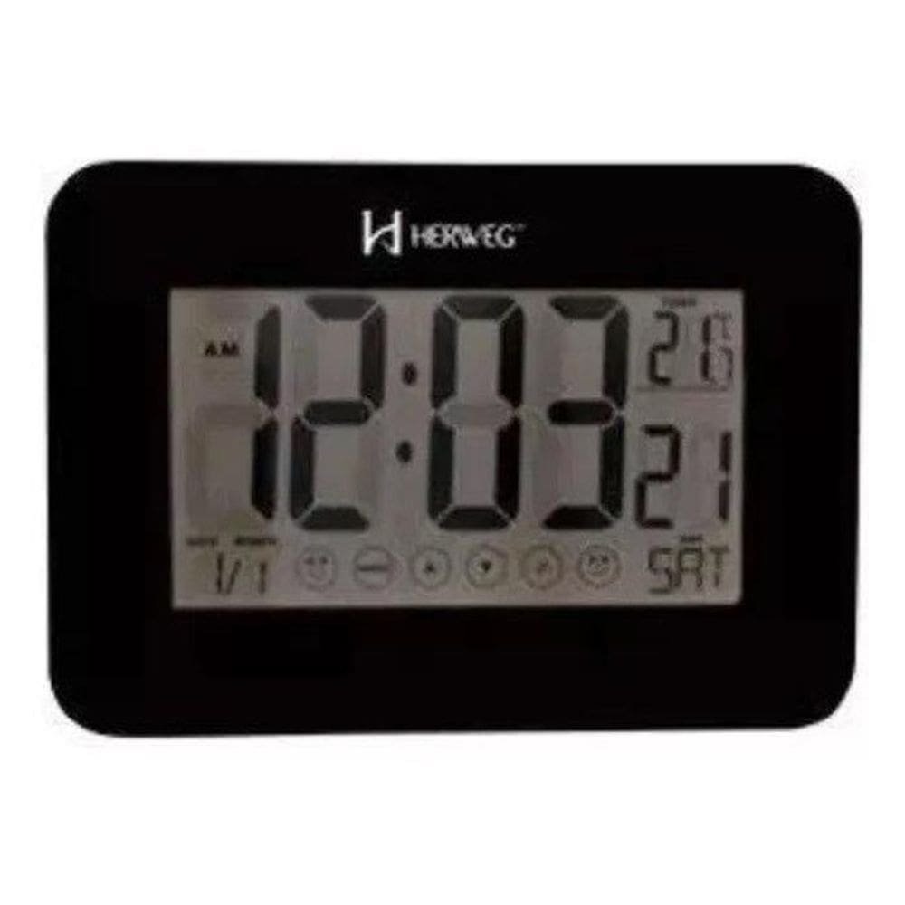 Relógio Despertador Digital Touch Herweg 2983-034 - Preto