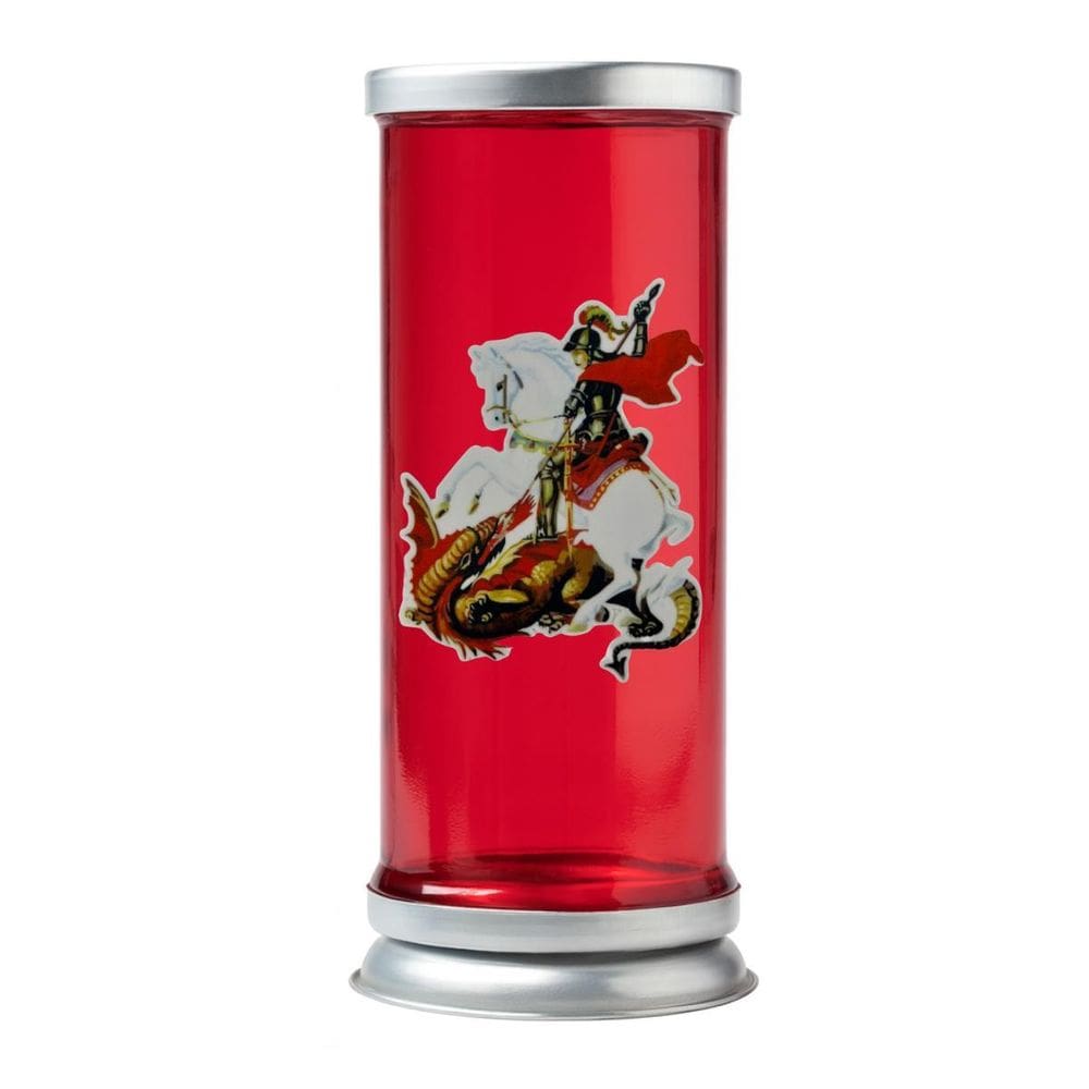 Suporte Vela 7 Dias Guias Espirituais 19Cm Vidro E Alumínio