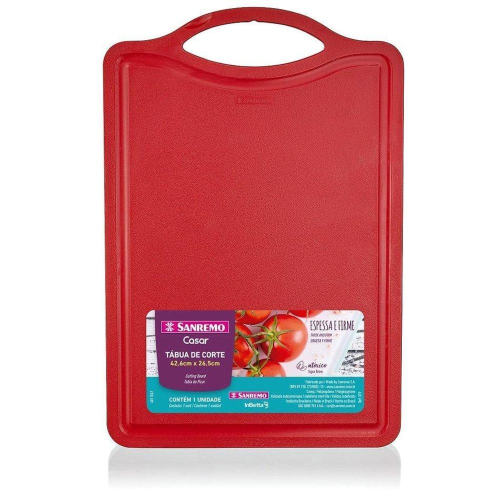 Tabua De Corte Cortar Carnes E Legumes Plástico Gg 42,6X26,5