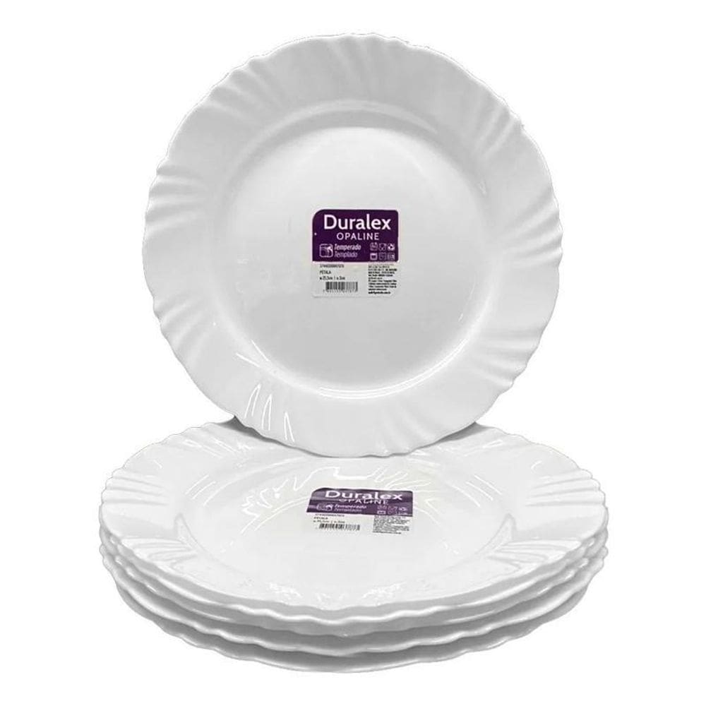 Jogo 6 Pratos Opaline Pétala Raso 25,5Cm Nadir Duralex