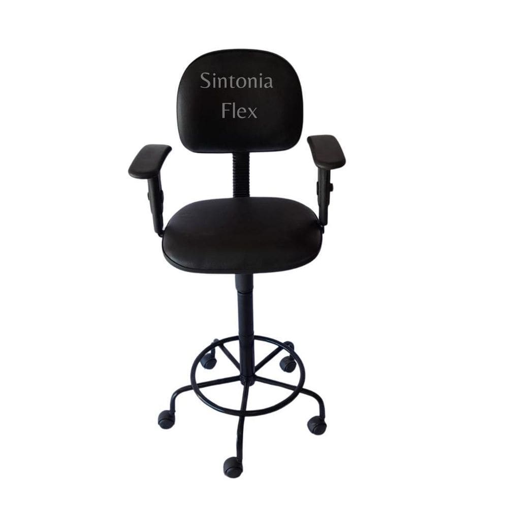 Cadeira Secretaria Caixa Alta Braço Regulagem Altura Rodízio