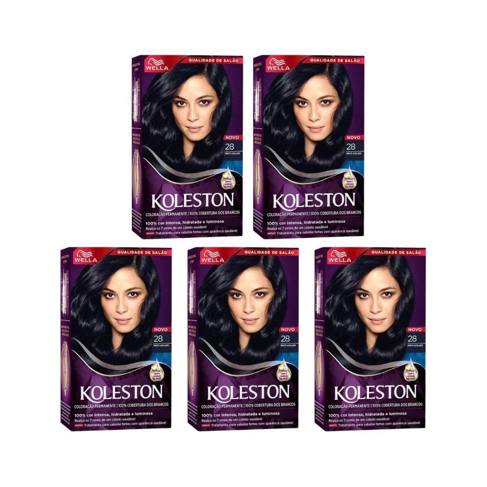 Coloraçao Koleston 28 Preto Azulado - Kit C/5Un