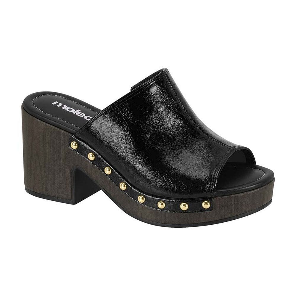 Tamanco Feminino Meia Pata Salto Bloco Envernizado 5549.107