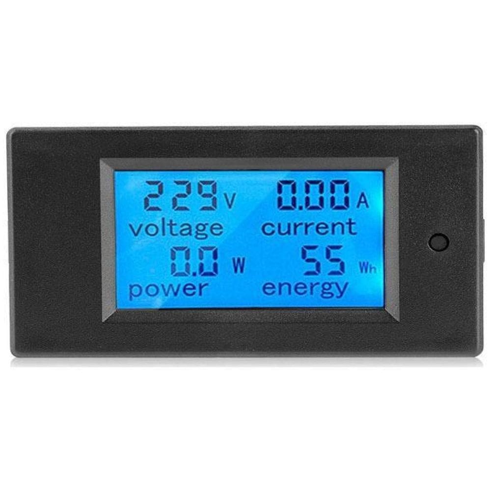 Medidor de Consumo Potência Voltagem Amperagem 4x1 100A DC