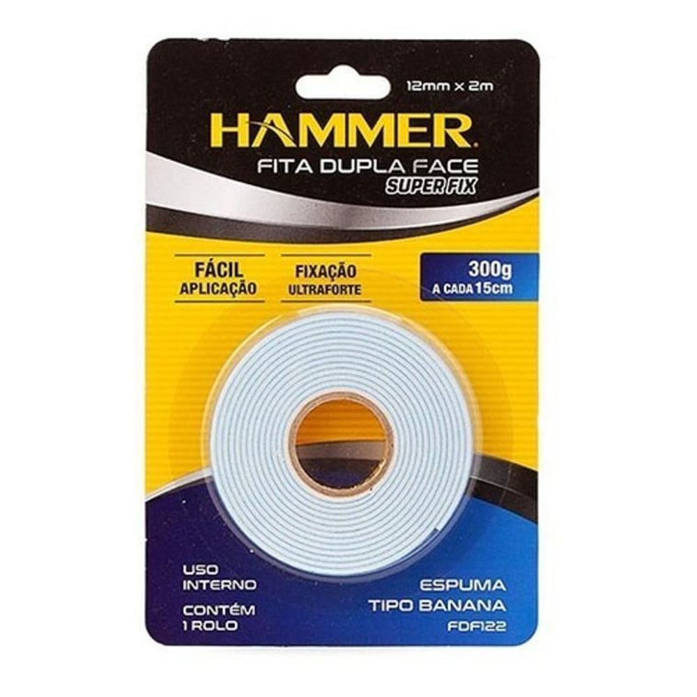 Fita Dupla Face Espuma Tipo Banana 12Mm X 2M Fdf122 Hammer
