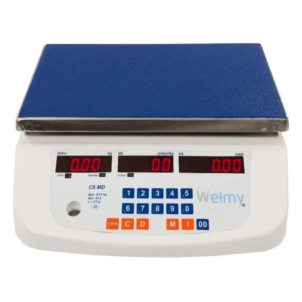 Balança Computadora Eletrônica Bat Led C6 6/15Kg 2/5G Welmy