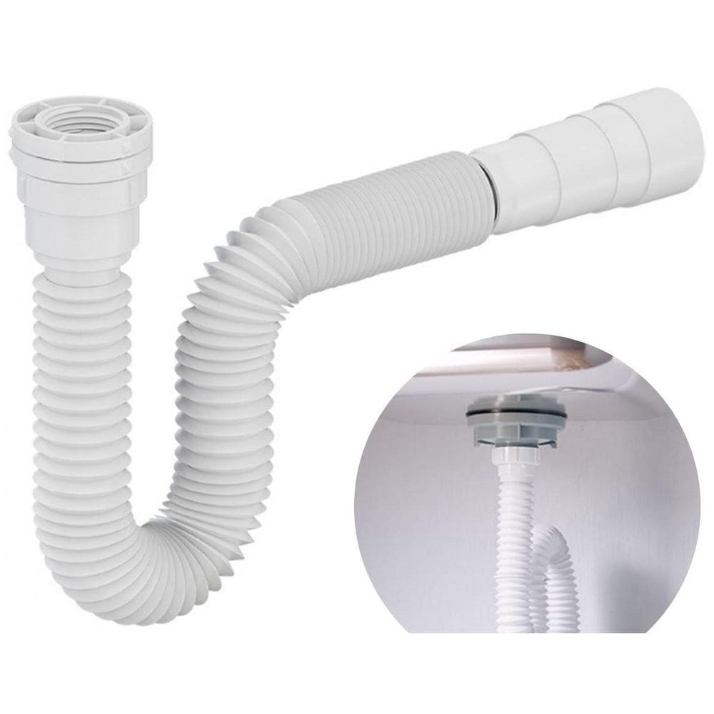 Sifão Sanfonado Universal 73Cm Branco Valeplast