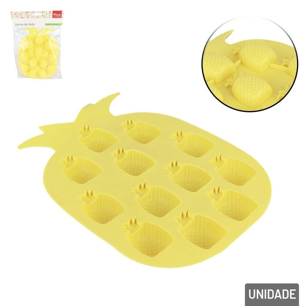 Forma Para Gelo Plástico 18,5x13,5cm Abacaxi Color - Tudo em Caixa