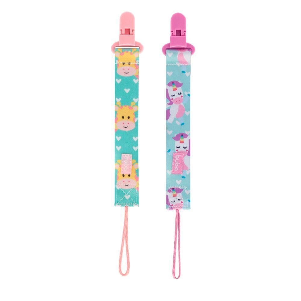 Kit 2 Prendedores Chupeta Infantil Estampado Bico Bebê Clipe