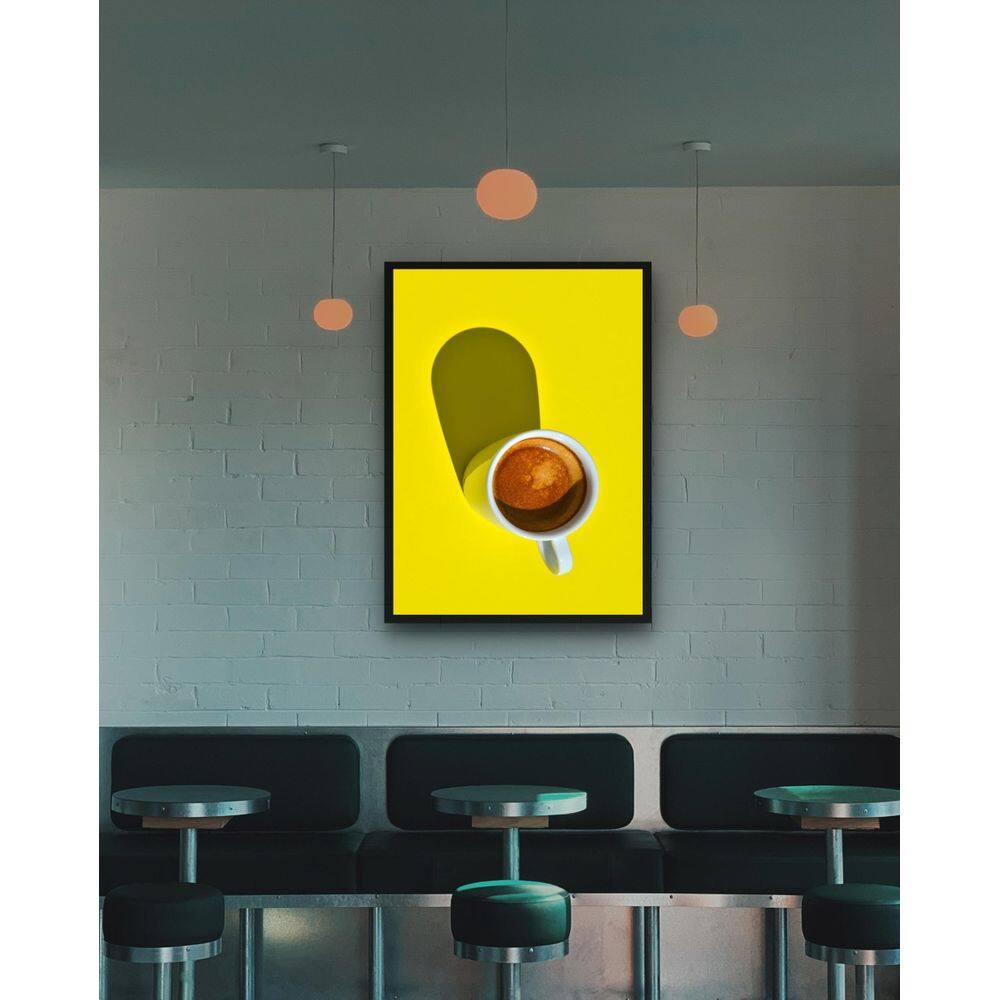 Quadro Decorativo Café Foto Amarelo - 70X50Cm