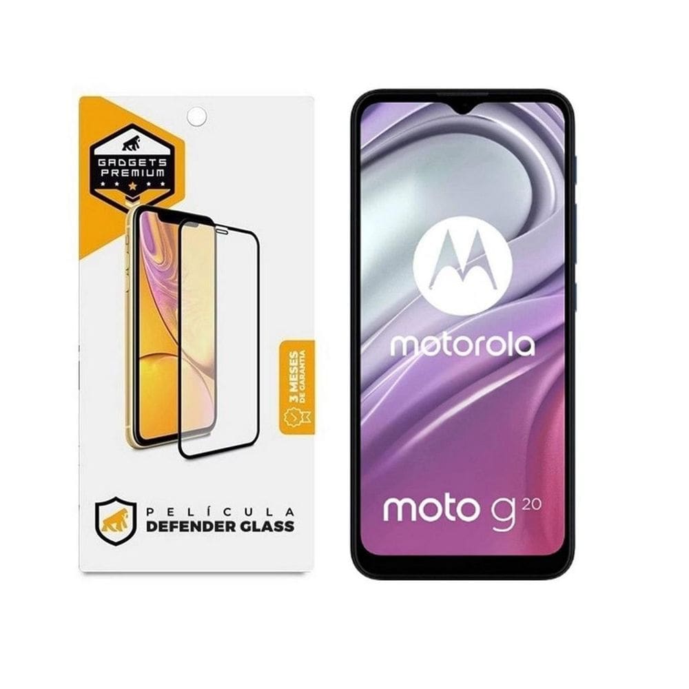 Película Defender Glass Para Motorola Moto G20 - Preta