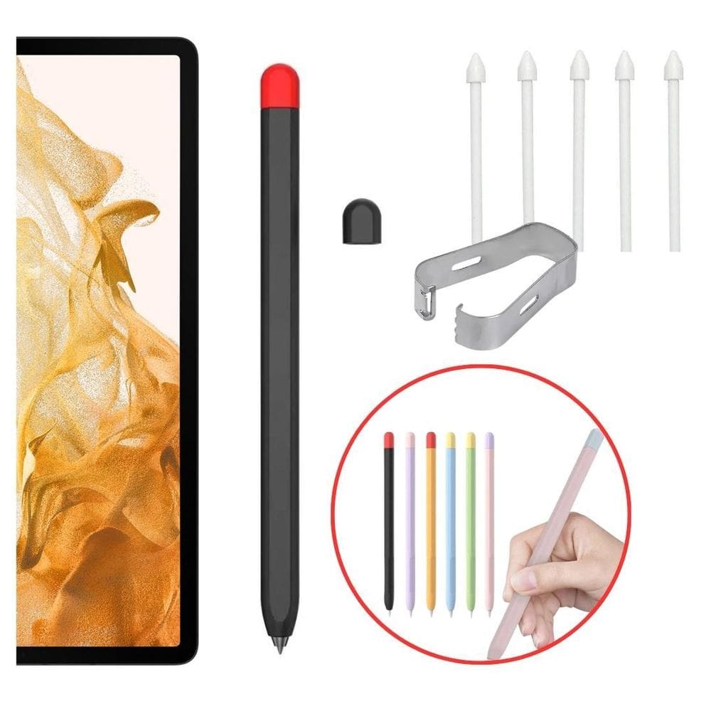 Capa Antiderrapante + Pontas Extras Para S-Pen Galaxy Tab S8
