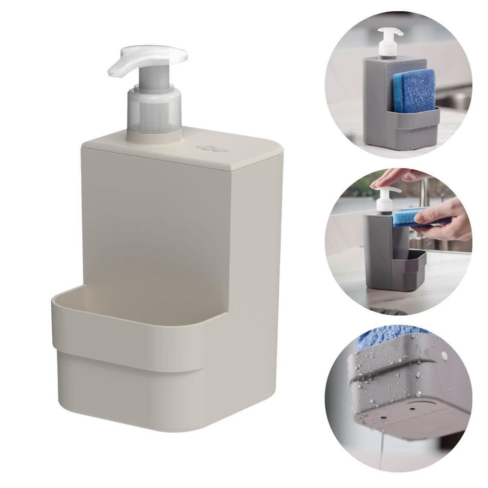Dispenser Detergente Porta Esponja Pump Dosador 500Ml Trium