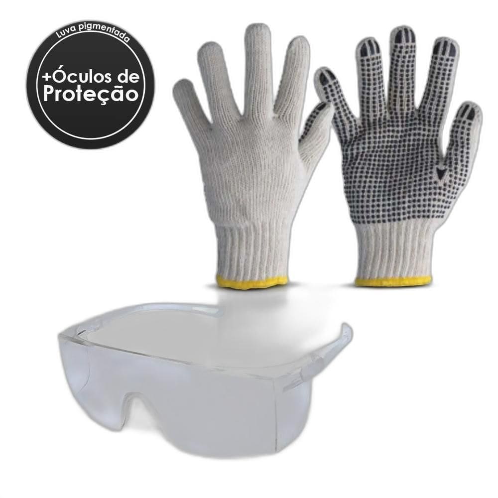 Epi Luva Pigmentada Tam 9 + Óculos De Proteção Sky Wps0206 U