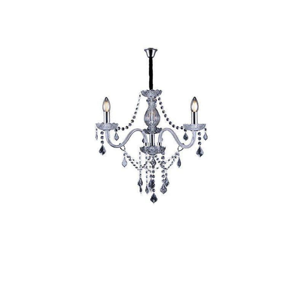 Lustre Glam Maria Tereza Transparente 3 Braços E14 Taschibra