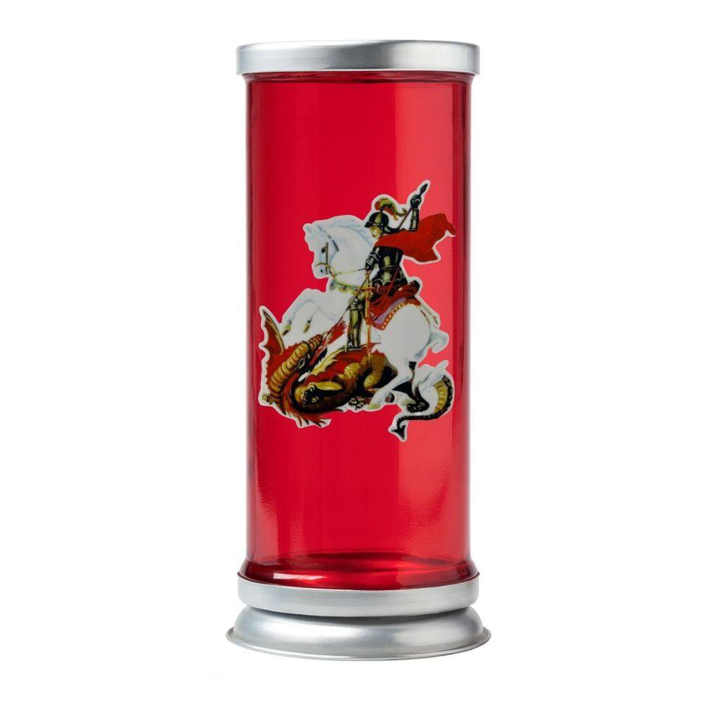 Suporte Vela 7 Dias Guias Espirituais 19Cm Vidro E Alumínio