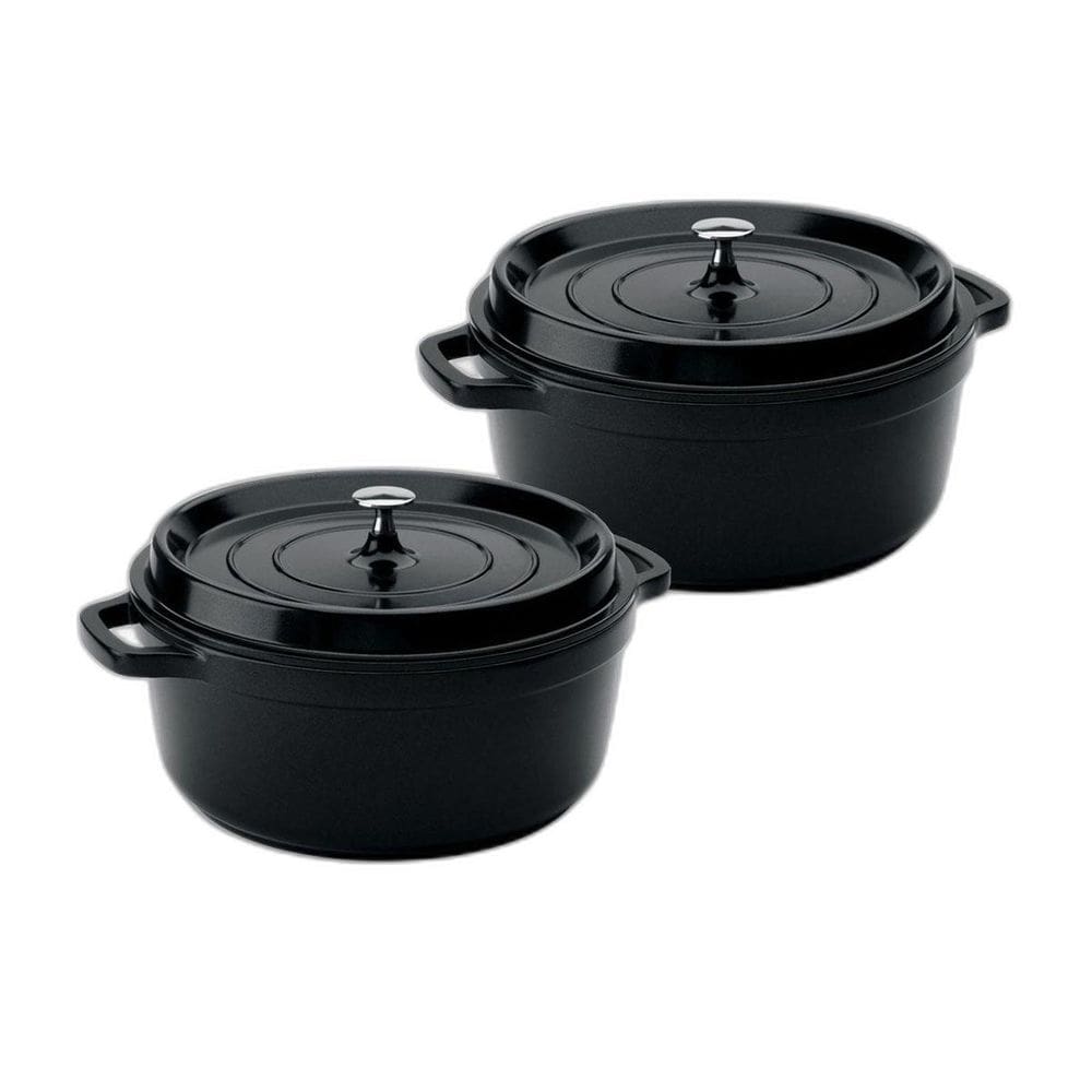 Kit 2 Caçarolas Hercules Cerâmica Indução Preto 4,3L