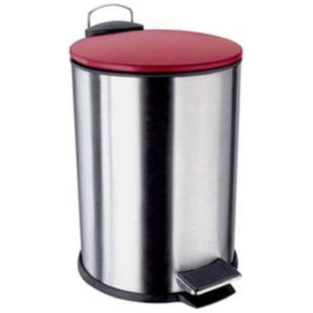 Lixeira De Inox Com Tampa Vermelho 3 Litros - Euro