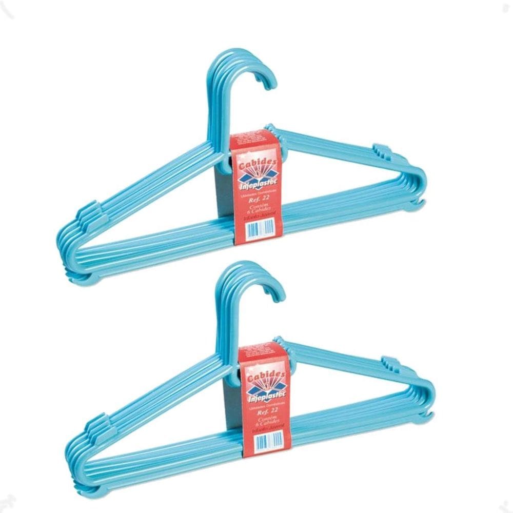 Kit 10 Cabide Infantil Bebe Azul 30X13,5 Reforçado