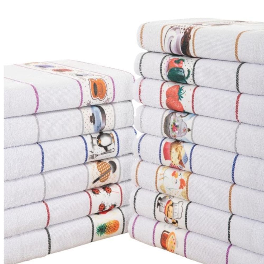 Pano De Prato Copa Felpudo Atoalhado - Kit 8 Un - Branco