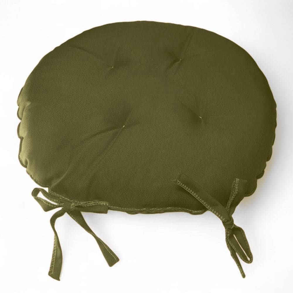 Assento Para Cadeira Almofada Futon 40X40 Redondo Bege