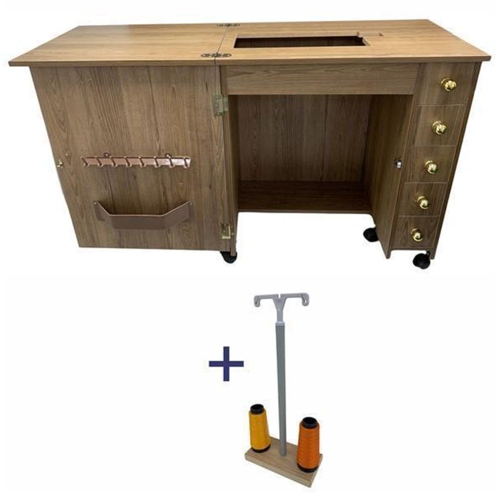 Móvel Gabinete Mesa Luxo Maquina Costura Singer Brilliance