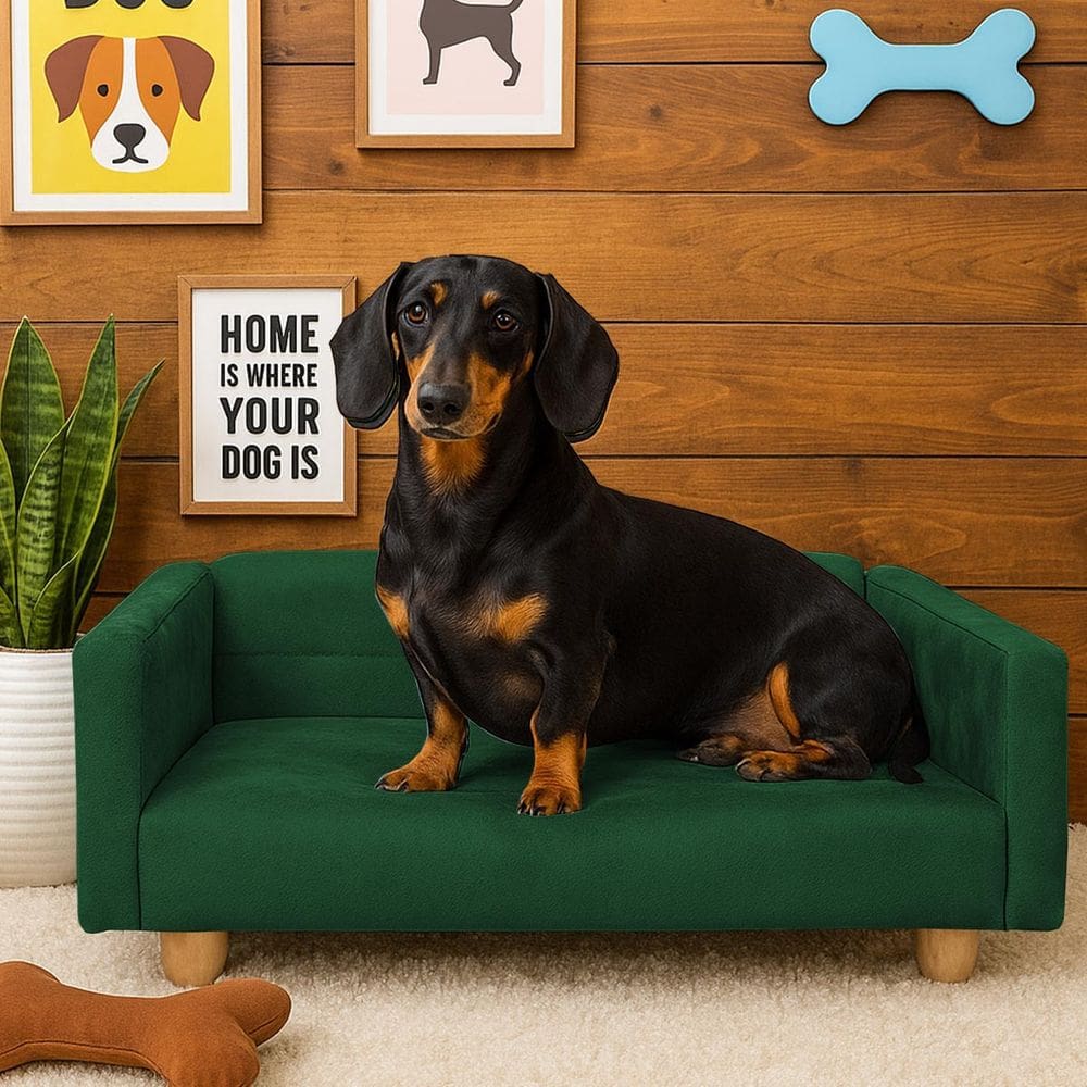 Sofazinho Cama Pet Baby Hanna Luxo Suede verde