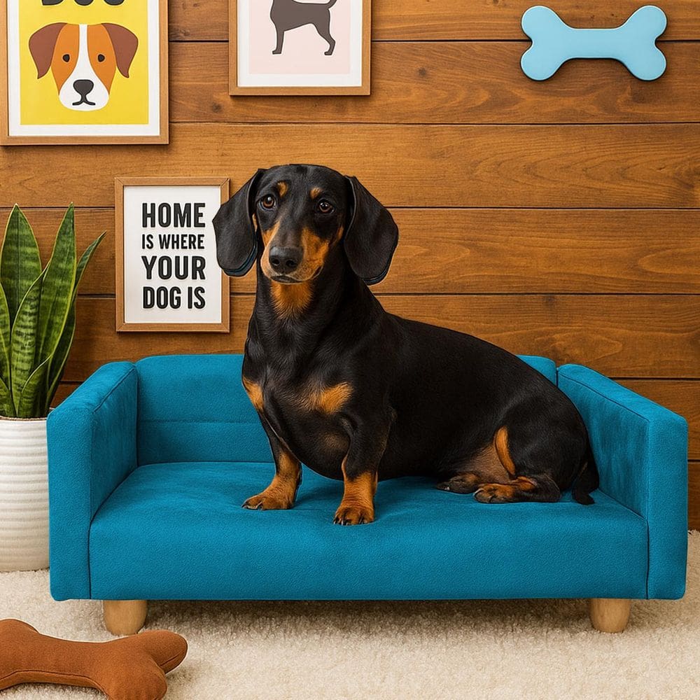 Sofazinho Cama Pet Baby Hanna Luxo Suede Turquesa