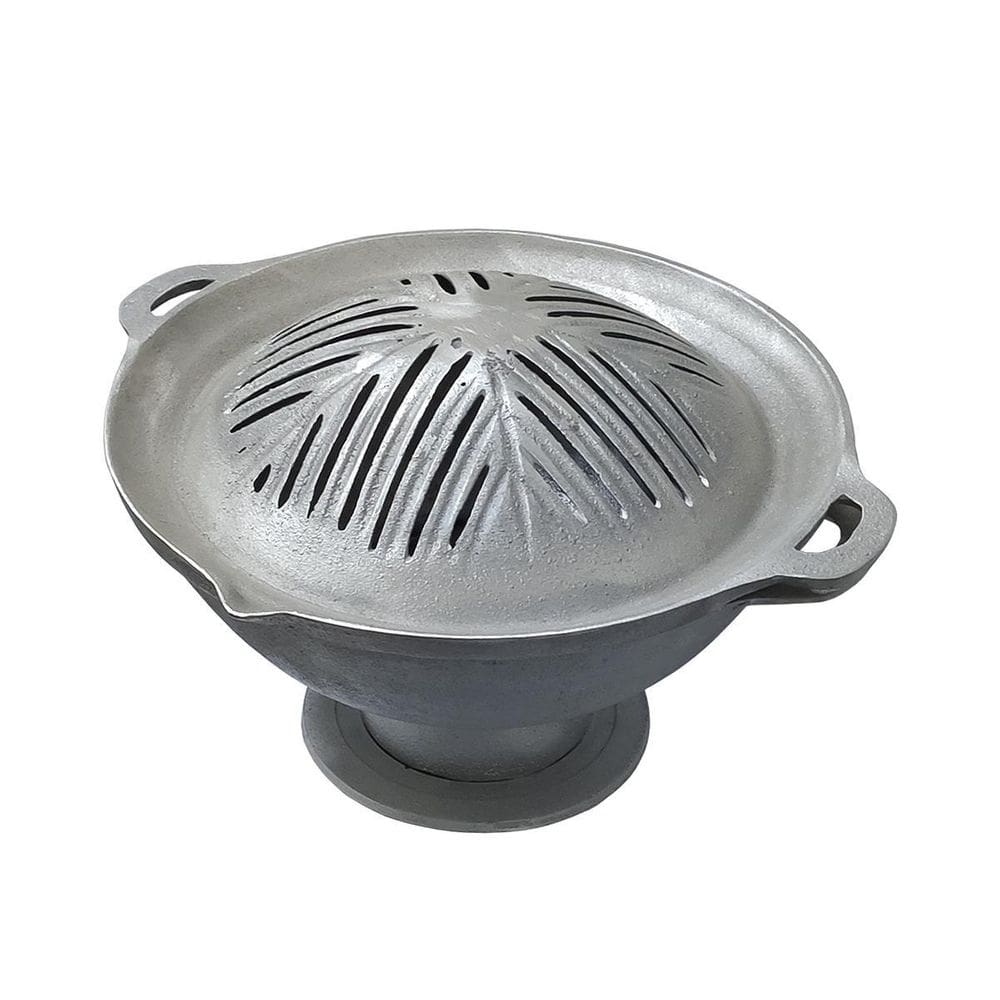 Churrasqueira Gengiskan Redonda Alumínio Fundido Para Carvão