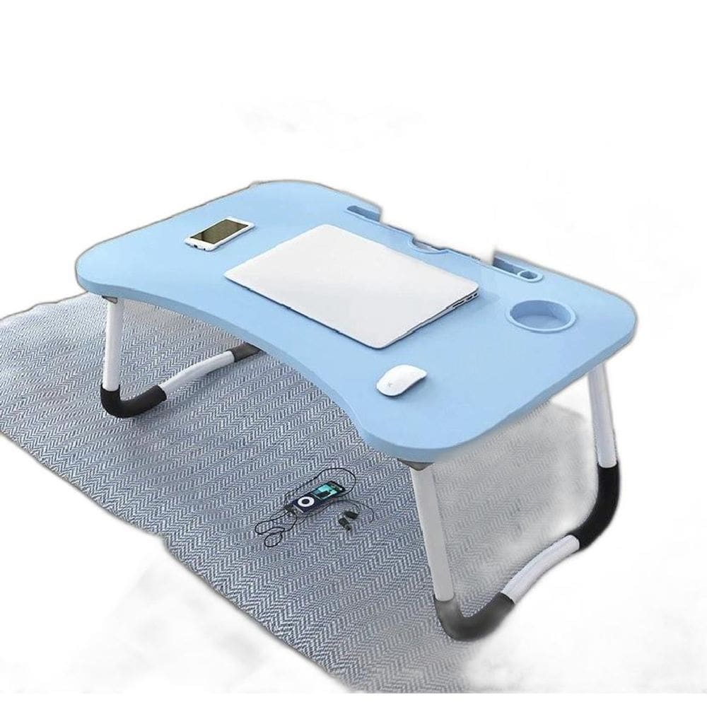 Mesa Portátil Dobrável Para Notebook Cama Refeição - Azul